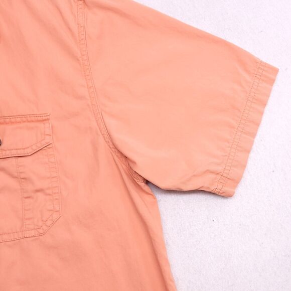 Magellan Casual Short Sleeve Button Up Shirt Mens Size Large L Orange - Picture 5 of 10